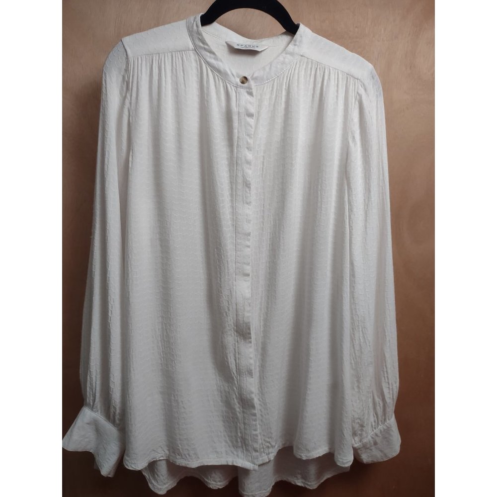 Textured Button-up Blouse